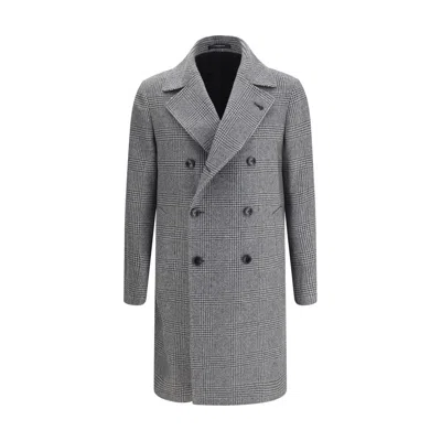 Tagliatore Gray Fleece Wool Coat