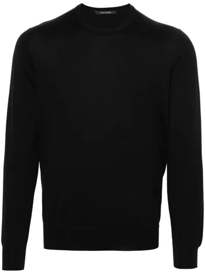 Tagliatore Twin Fine-ribbed Pullover In Black