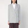Tagliatore Gray Pinstripe Double-breasted Jacket In Grey