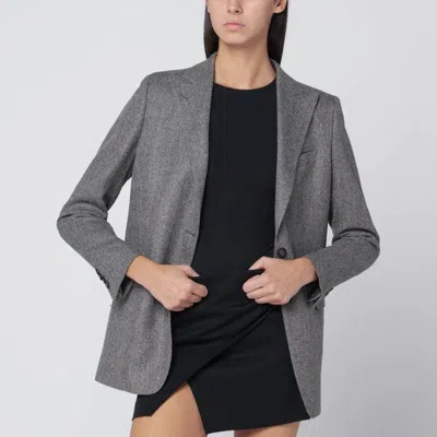 TAGLIATORE TAGLIATORE  GRAY SINGLE-BREASTED BLAZER IN WOOL
