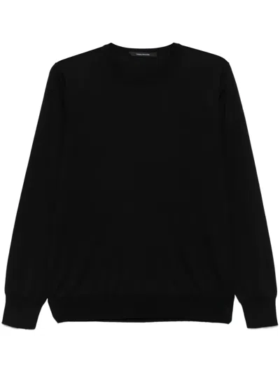 Tagliatore Gray Sweater In Black