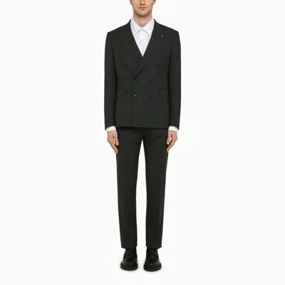 Tagliatore Green Double-breasted Suit In Wool Blend