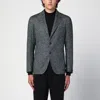 Tagliatore Grey Single-breasted Jacket Herringbone Pattern