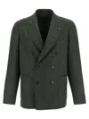 Tagliatore Double Breased Bottoned Blazer Montecarlo In Green