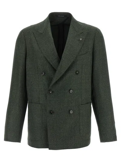TAGLIATORE GREEN MICRO SQUARES BLAZER
