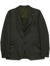 Tagliatore Monte Carlo Jacket With Notch Lapel In Green