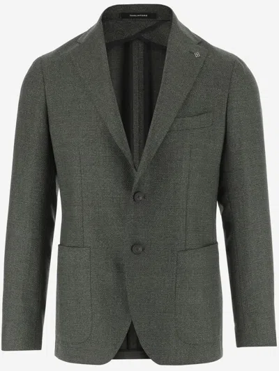 TAGLIATORE GREEN SINGLE BREASTED WOOL BLAZER