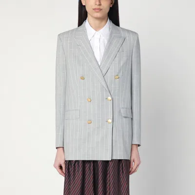 Tagliatore Gray Pinstripe Double-breasted Jacket