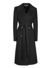 Tagliatore Molly Belted Waist Wool Coat In Black