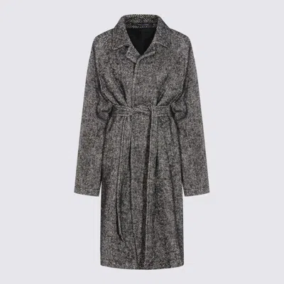 TAGLIATORE GREY COTTON AND WOOL COAT