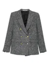 Tagliatore Tailored Double-breasted Jacket With Textured Plaid Pattern In Multi