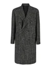 Tagliatore Grey Double-breasted Coat With Peak Revers