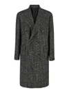 Tagliatore Grey Double-breasted Coat With Peak Revers In Grey