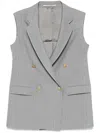 Tagliatore Grey Double-breasted Gilet