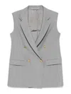 Tagliatore Grey Double-breasted Gilet In Gray