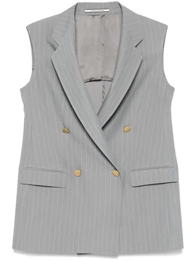 TAGLIATORE GREY DOUBLE-BREASTED GILET