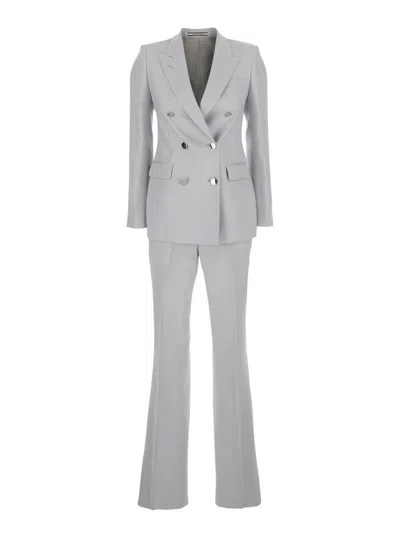 TAGLIATORE GREY DOUBLE-BREASTED SUIT WITH GOLDEN BUTTONS