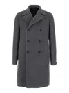 Tagliatore Grey Double Breasted Wool Coat In Gray