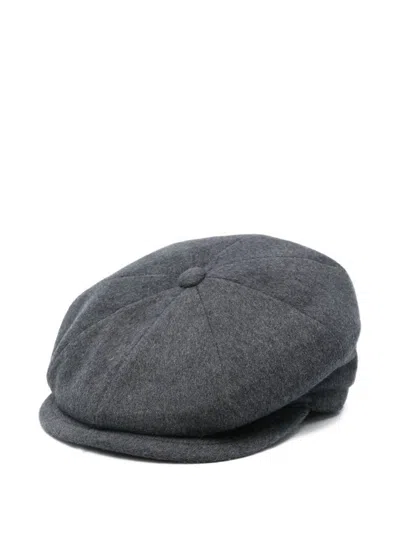 Tagliatore Grey Flat Cap In Gray