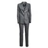 Tagliatore Grey Houndstooth Wool And Cashmere Paris Set In Grey