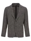 Tagliatore 'montecarlo' Blazer In Textured Fabric In Grey