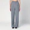 Tagliatore Vertical Striped Grey Trousers With Front Zip Closure In Grey