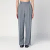 Tagliatore Vertical Striped Grey Trousers With Front Zip Closure In Grey