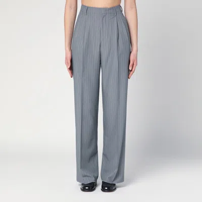 Tagliatore Grey Pinstripe Trousers Women In Gray