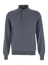 Tagliatore Merinos Polo Manica Lunga In Gray