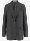 Tagliatore Single-breasted Jacket In Stretch Viscose Blend In Gray