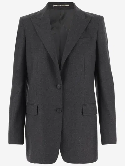 Tagliatore Grey Single-breasted Blazer In Gray