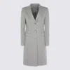 Tagliatore Longline Coat With Button Cuffs And Pockets In Neutral