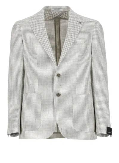 Tagliatore Grey Virgin Wool And Linen Jacket