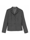 Tagliatore Tailored Gray Jacket With Notched Collar In Gray