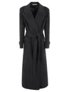 Tagliatore Molly Belted Waist Wool Coat In Black
