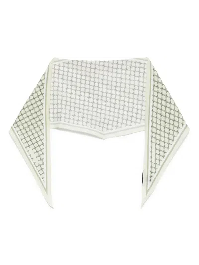 Tagliatore Grid-pattern Pocket Square In Green