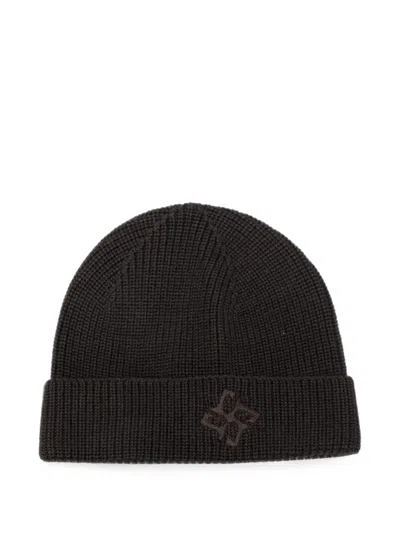 Tagliatore Grouse Logo-embroidered Ribbed-knit Beanie Hat In Gray