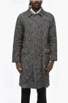 Tagliatore Half-lined Melange Fabric Coat With Flap Pockets In Gray