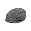 Tagliatore Herringbone Baker Boy Hat In Black
