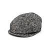 Tagliatore Herringbone Baker Boy Hat In Black