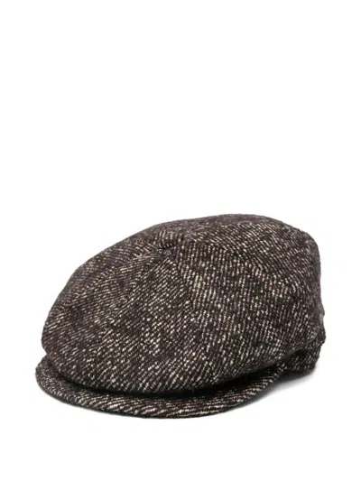 Tagliatore Herringbone Hat In Brown