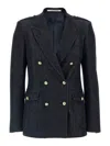Tagliatore Peak Lapels Wool Double-breasted Jacket In Blue