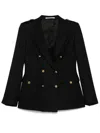 Tagliatore Wool Double-breasted Jacket Featuring Back Vent In Black