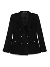 Tagliatore Wool Double-breasted Jacket Featuring Back Vent In Black