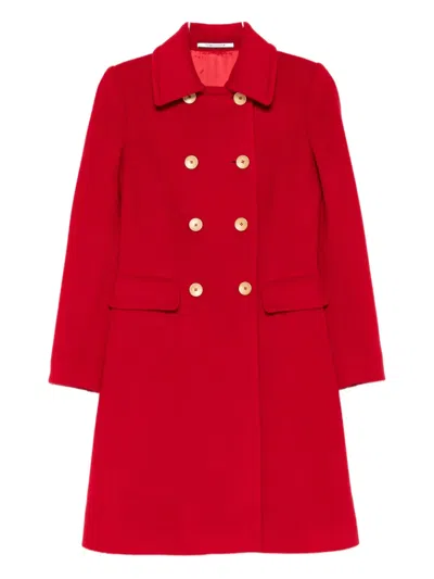 Tagliatore Hennie Double-breasted Coat In Red