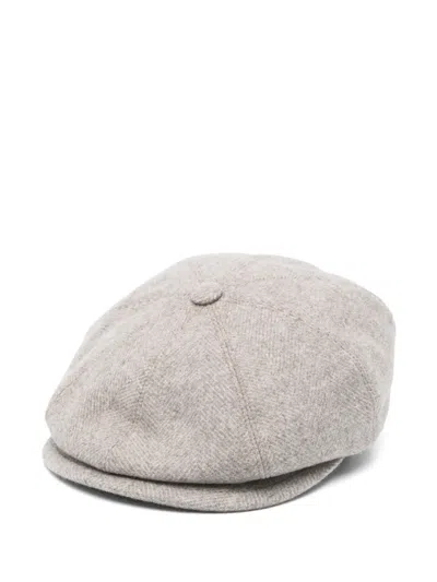 Tagliatore Herringbone Baker Boy Hat