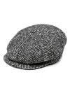 Tagliatore Herringbone Baker Boy Hat In Black