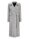 Tagliatore Herringbone Belted Coat In Gray