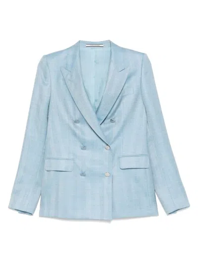 Tagliatore Herringbone Blazer In Blue