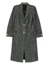 Tagliatore Herringbone Button-detail Coat In Gray